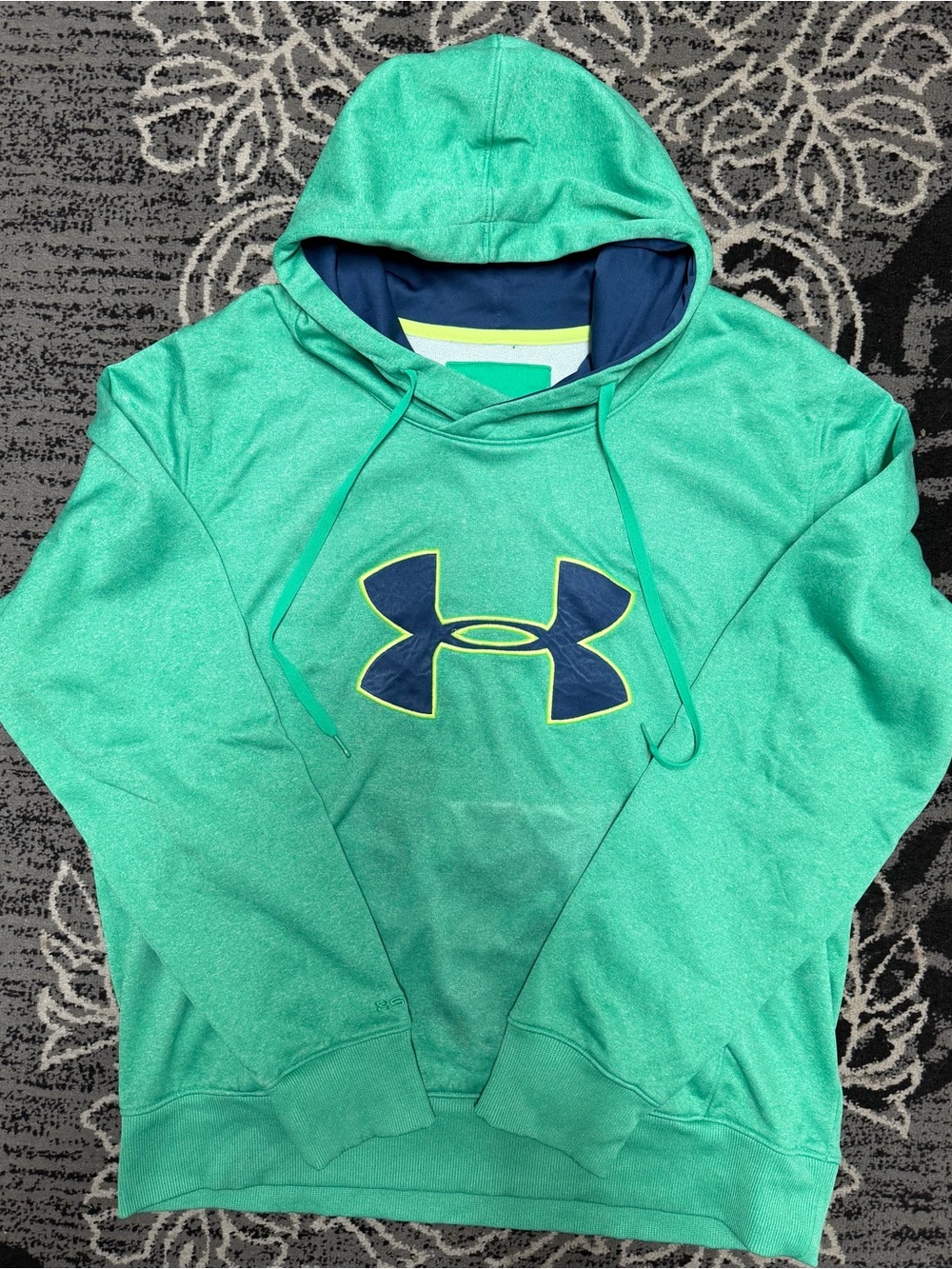 Under Armour Mint Green Hoodie with Navy Logo